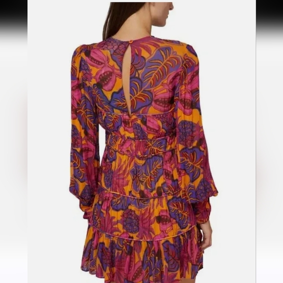 NWOT Farm Rio Print Ruffled Multicolor Women's Dress - Picture 2 of 10